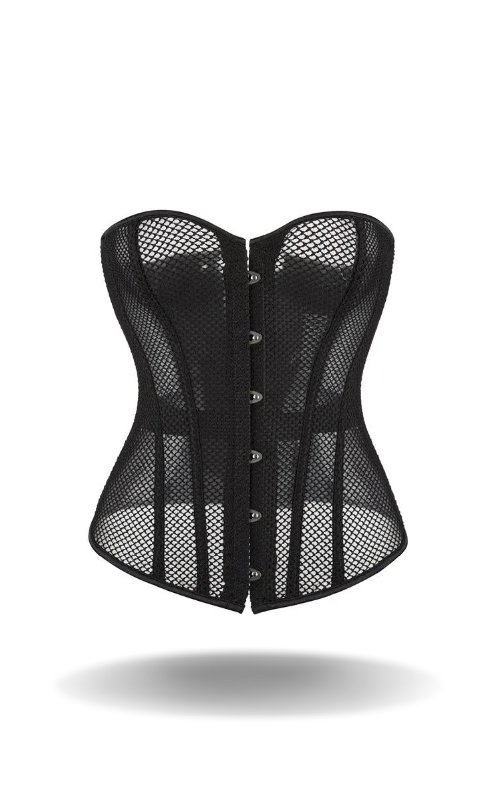 Corset Transparent Noir en Maille