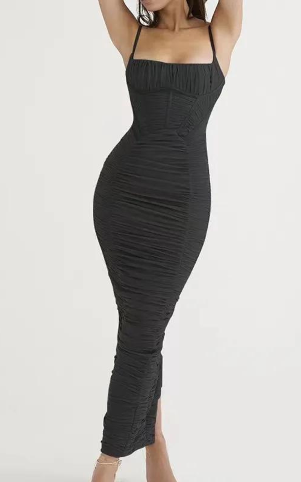 Corset Noir à Bretelles Spaghetti