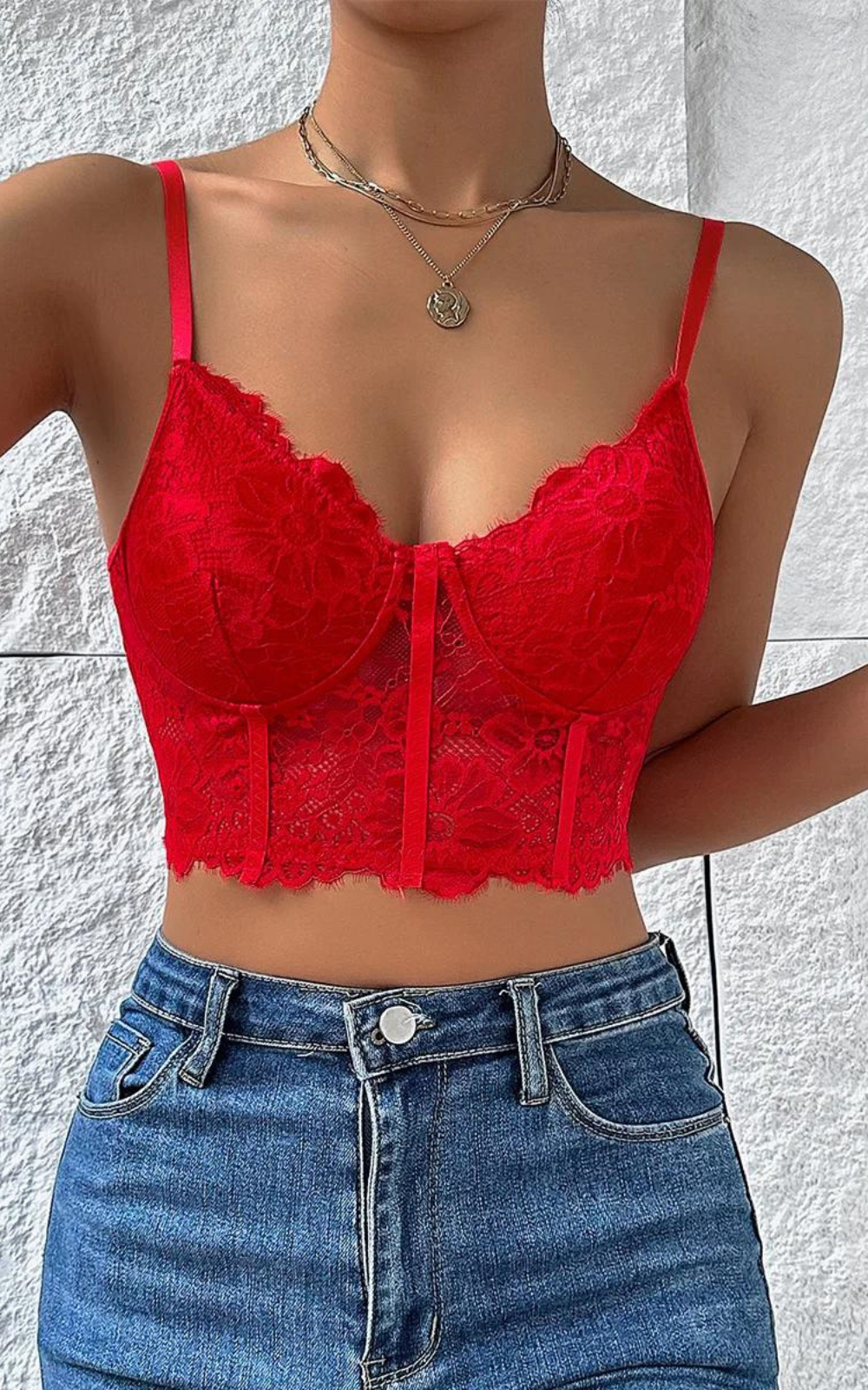 Corset Rouge Dentelle