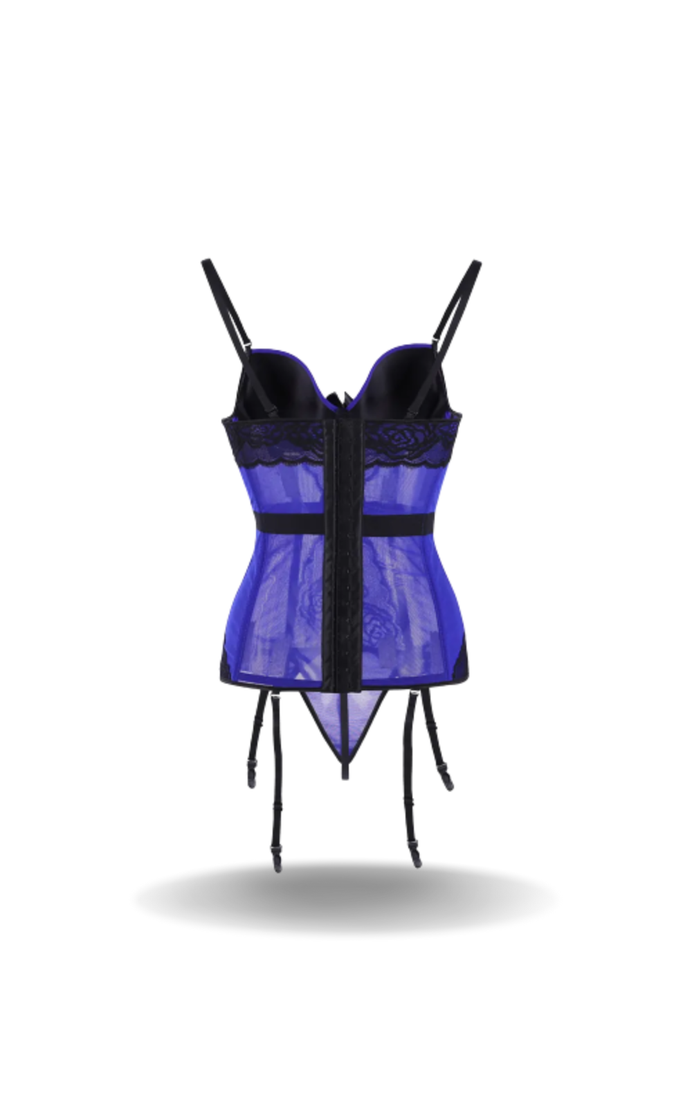 Corset Bleu Porte Jarretelle