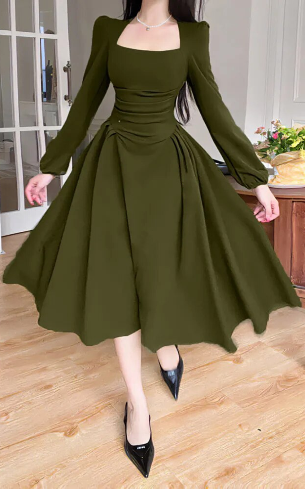 Corset Vert Manche Longue