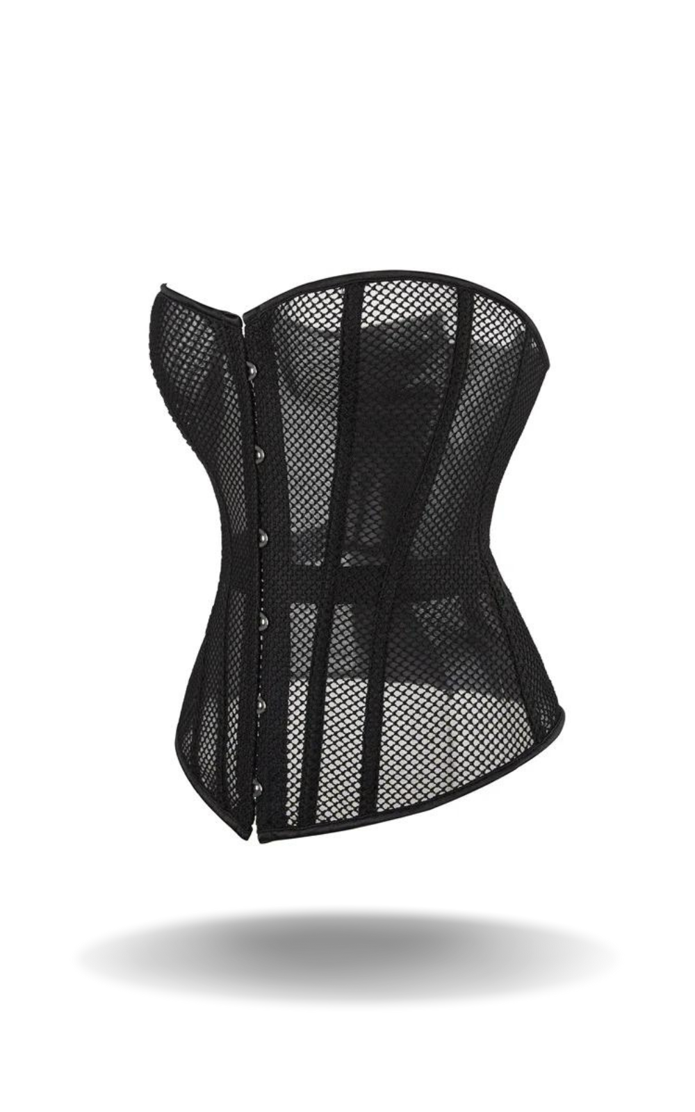 Corset Transparent Noir en Maille