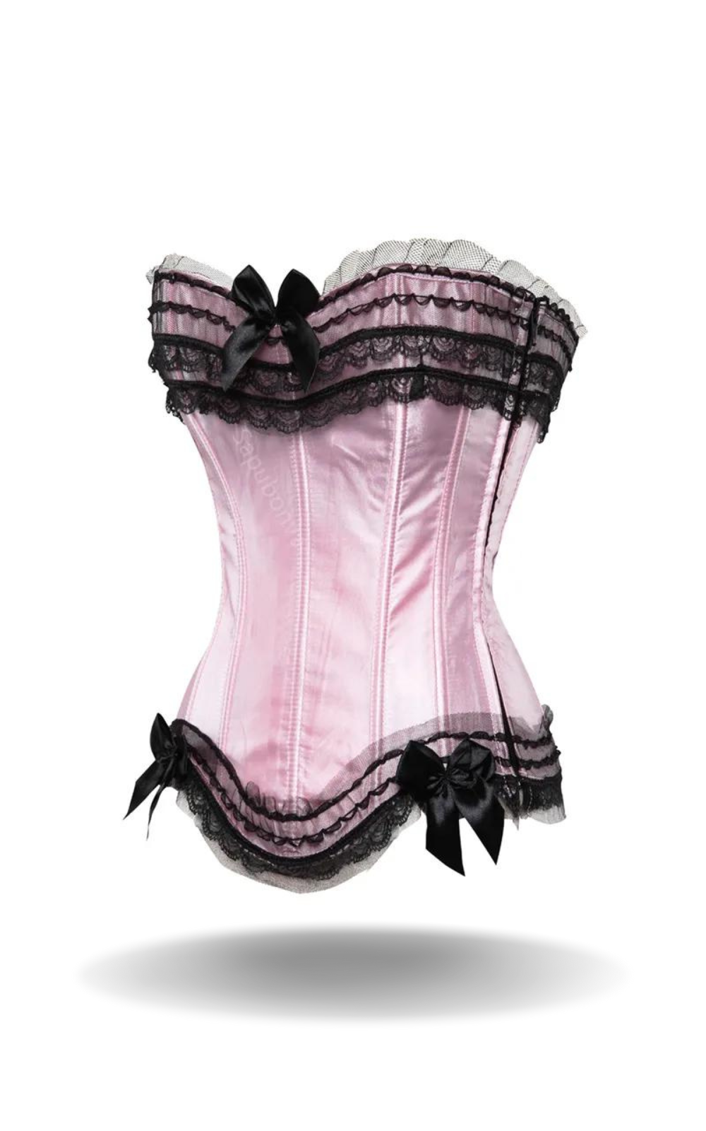 Satin Corset à Nœud Papillon