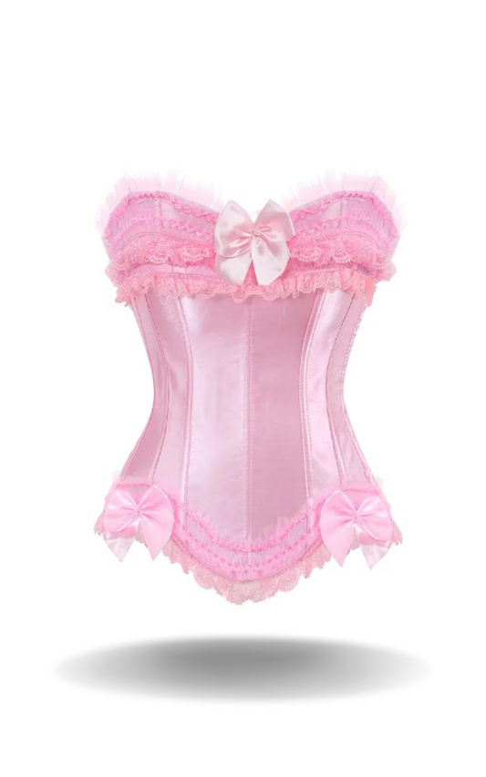 Satin Corset à Nœud Papillon