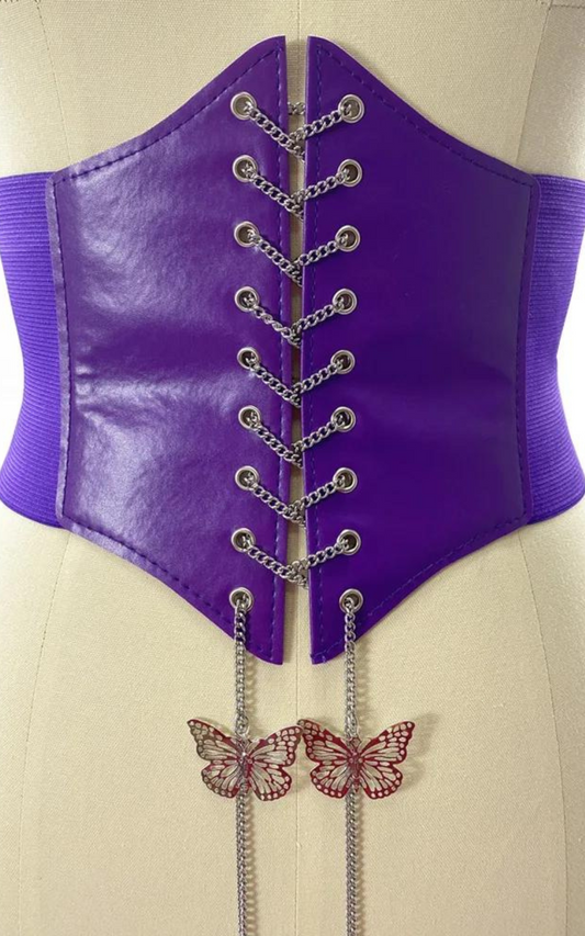 Corset Cuir Violet