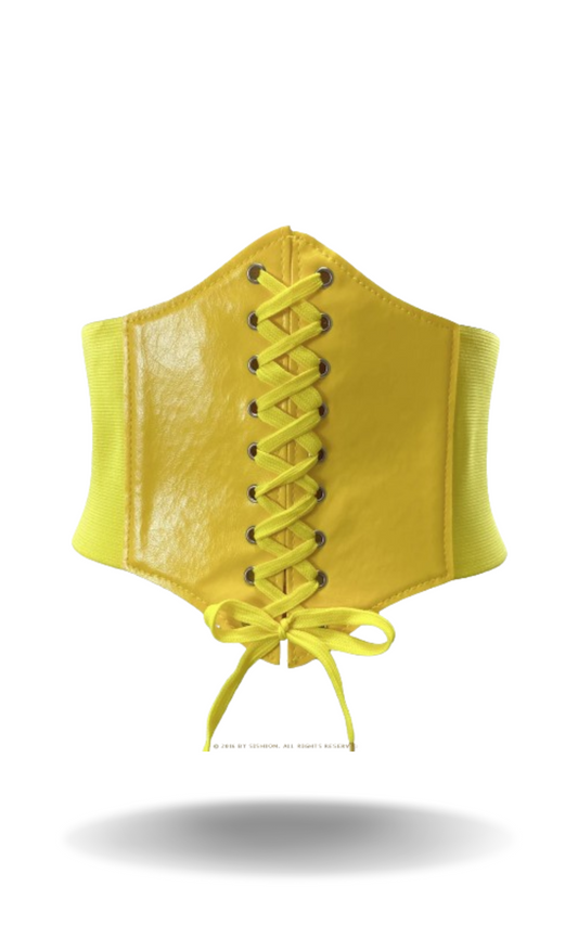 Corset Jaune Cuir Femme