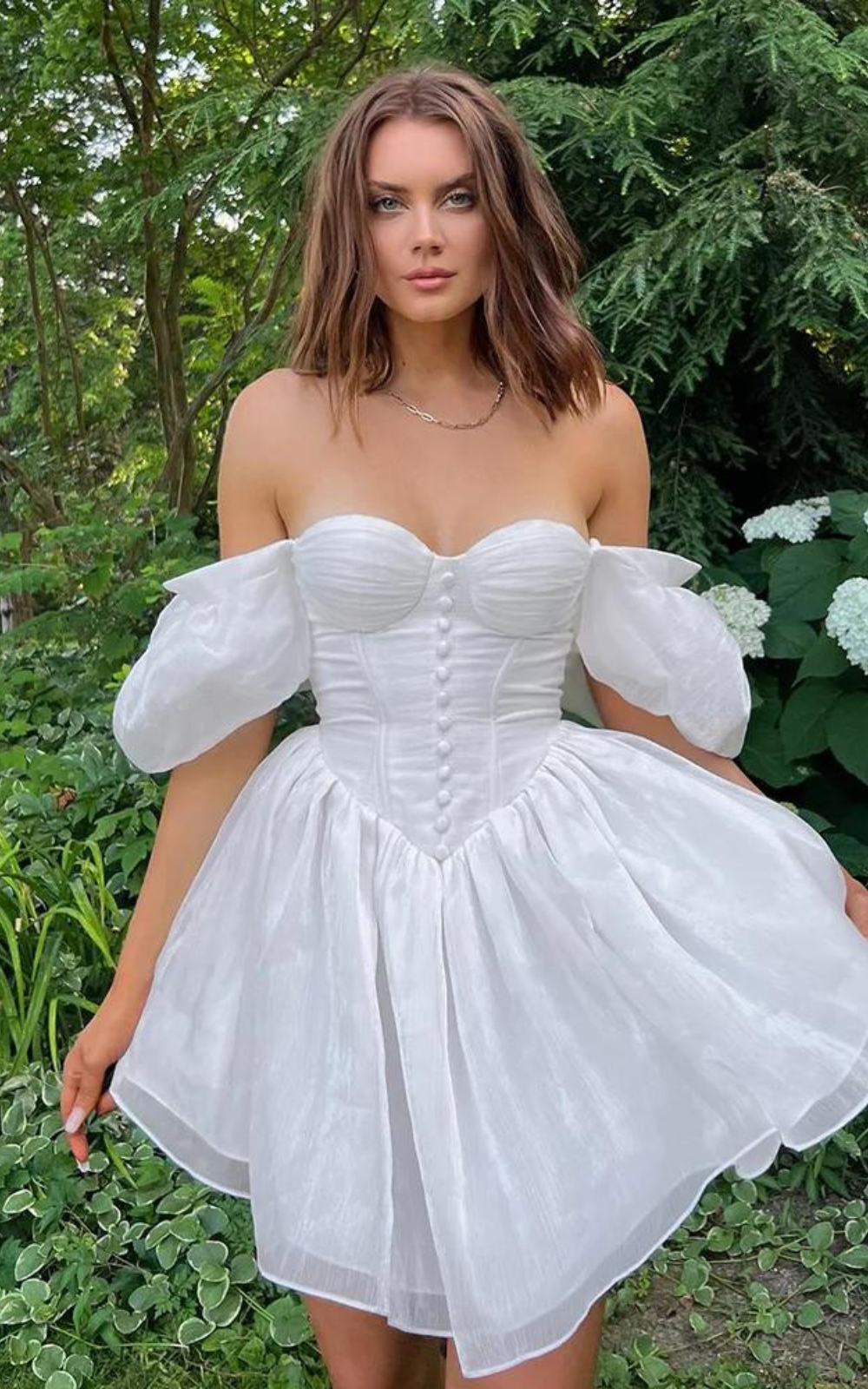 Robe Corset Manche Bouffante