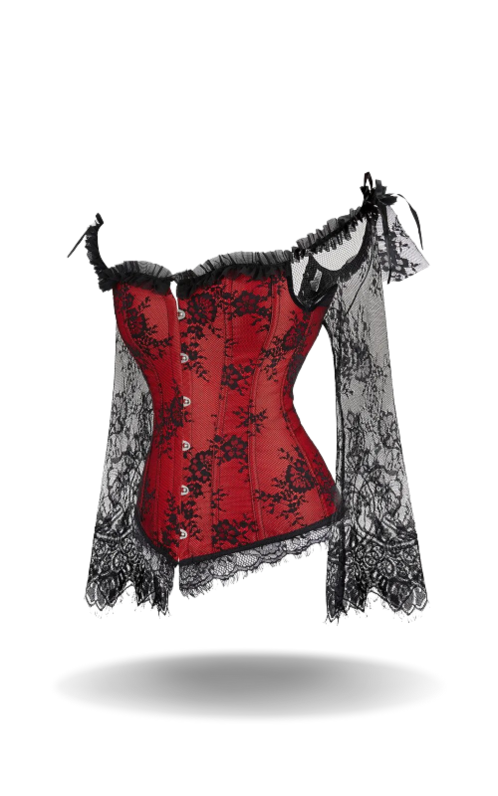 Corset Rouge Gothique Manches