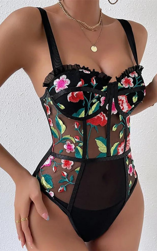 Corset Fleuri Femme