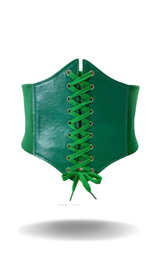 Corset Vert Cuir