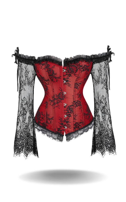 Corset Rouge Gothique Manches