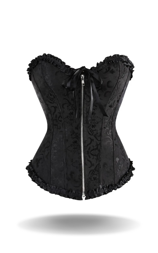 Corset Noir à Fermeture Éclair