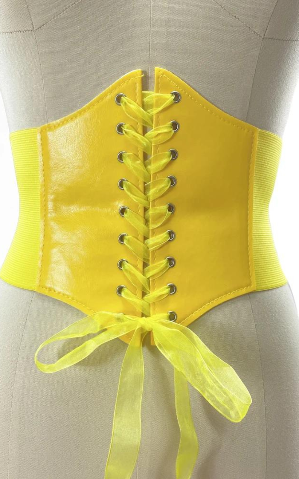 Corset Jaune Cuir