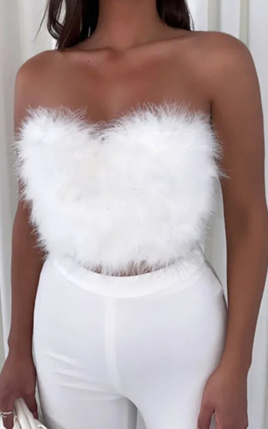 Corset Blanc Plume