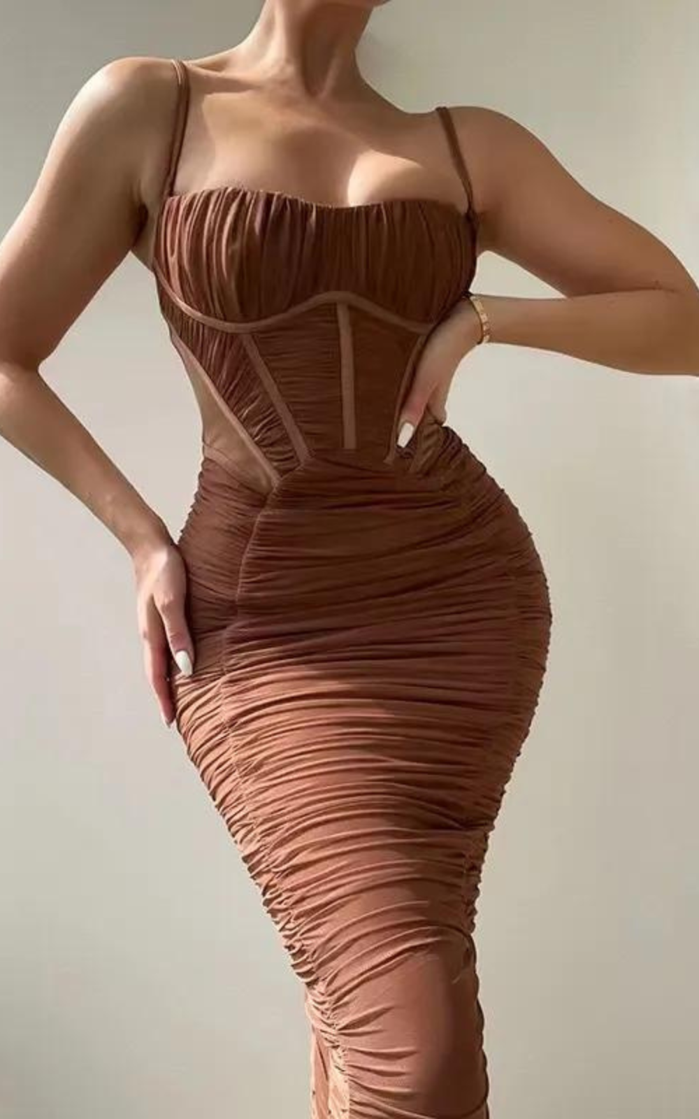 Robe Corset à Bretelles Spaghetti