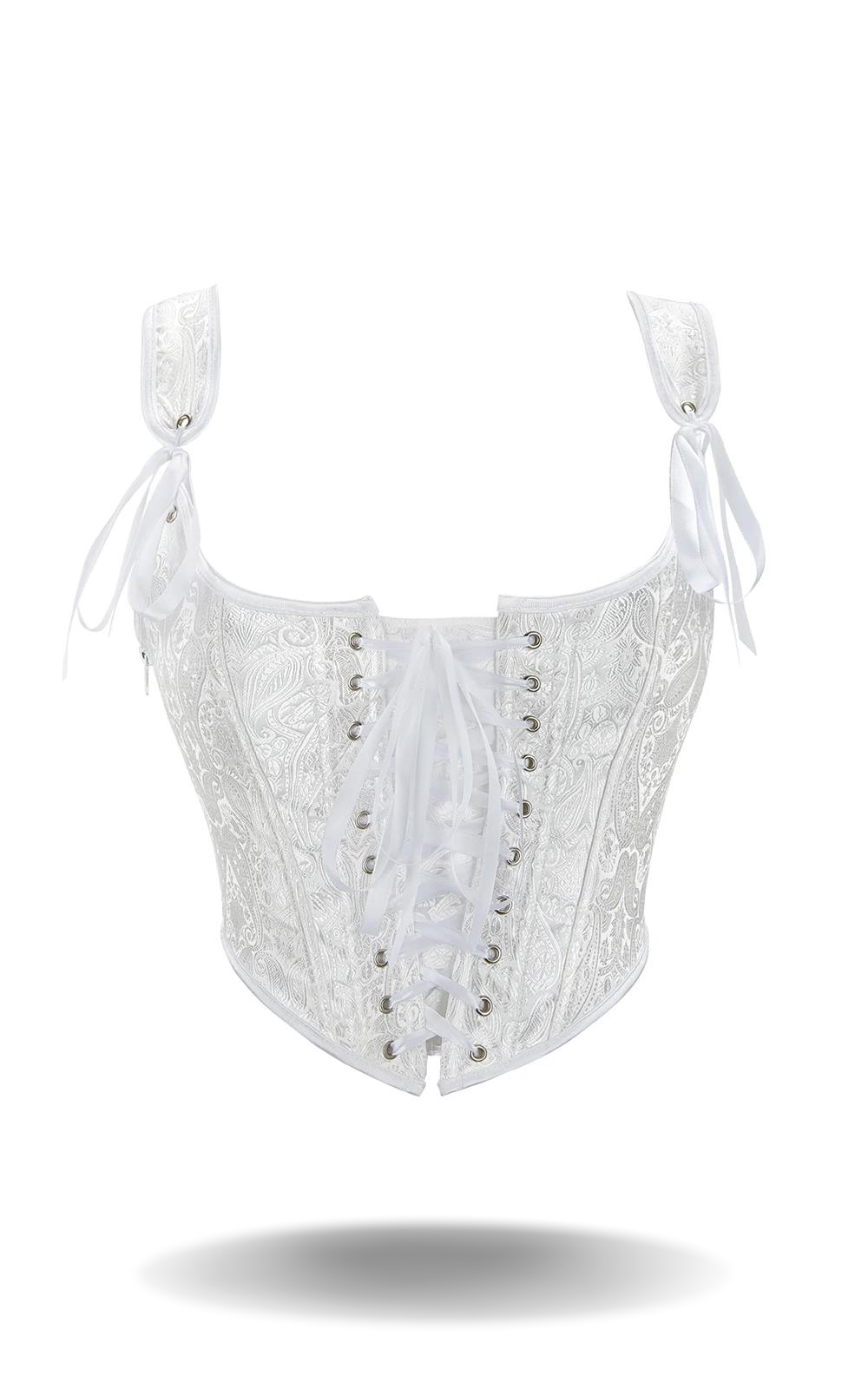 Corset Blanc à Lacets Style Bustier