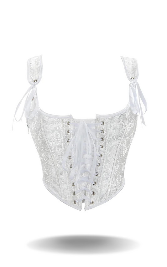 Corset Blanc à Lacets Style Bustier