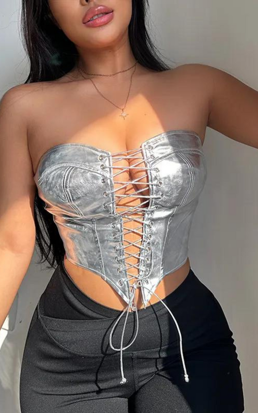 Bustier Corset Argenté