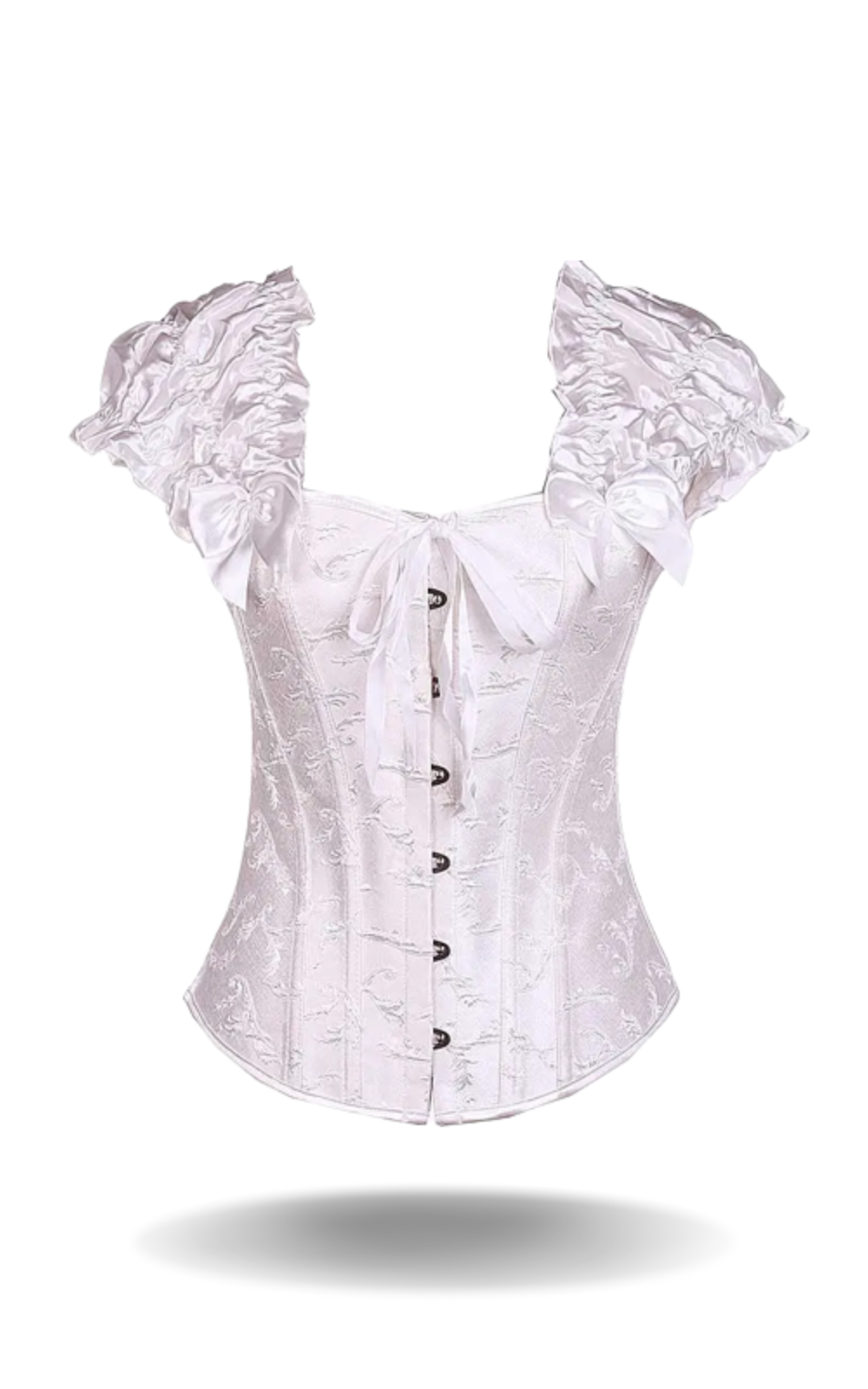 Corset Blanc Bustier avec Volant