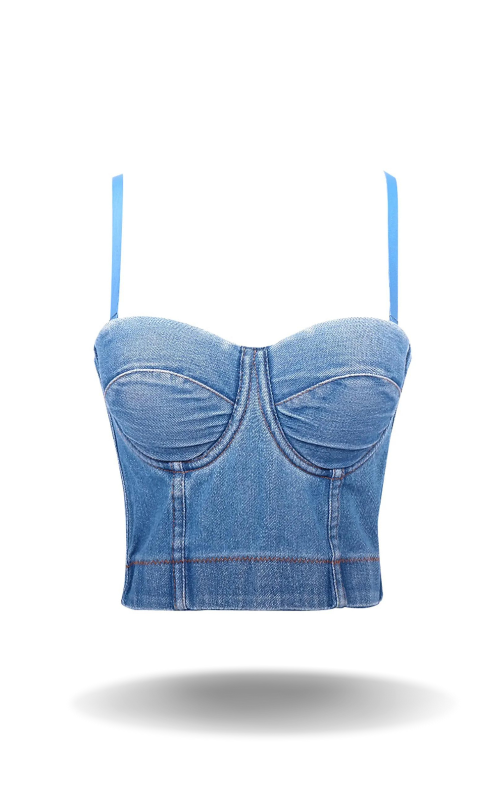 Corset en Jean Bleu à Bretelles