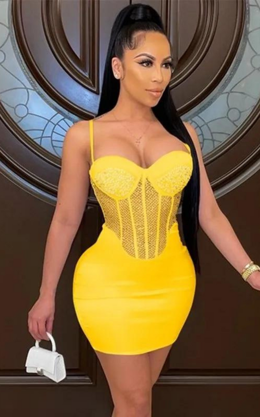 Corset Jaune Robe