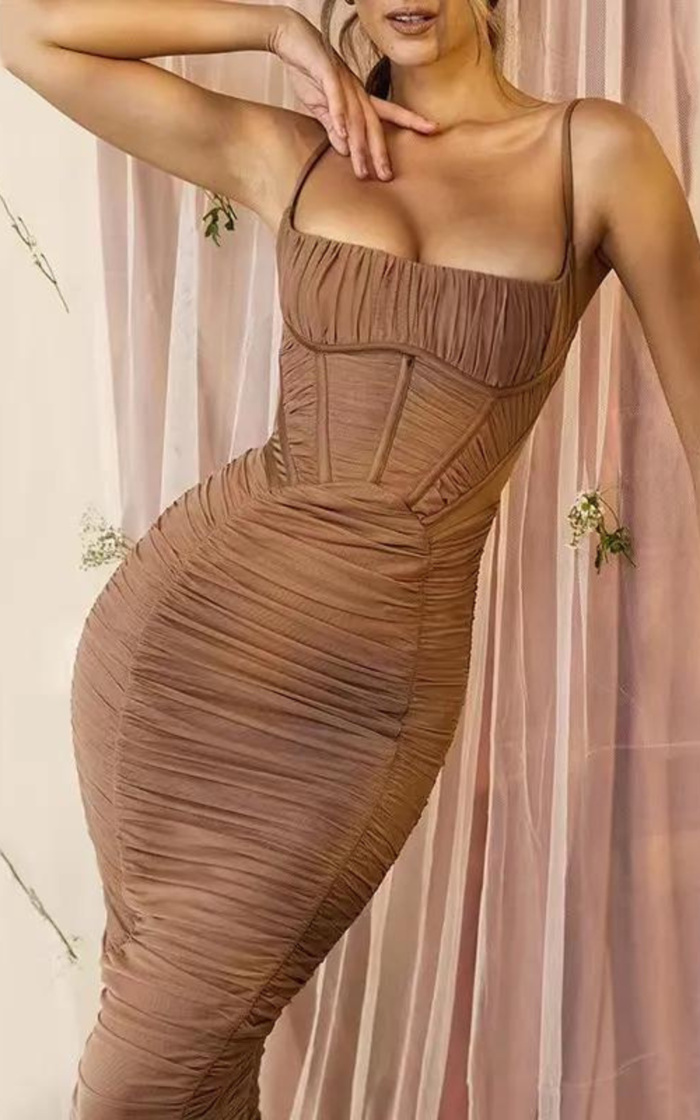 Robe Corset à Bretelles Spaghetti