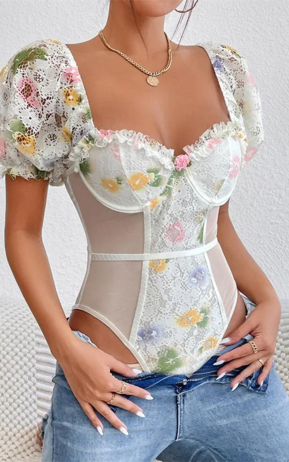 Corset Lingerie Fleuri