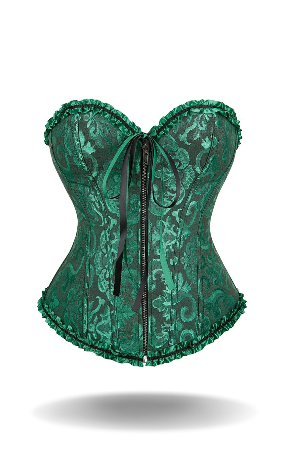 Corset Vert Émeraude à Fermeture Éclair