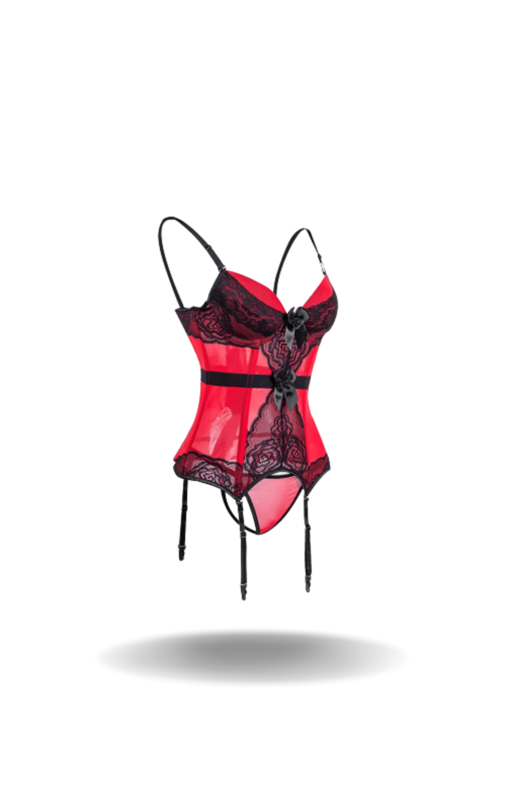 Corset Rouge Porte Jarretelle