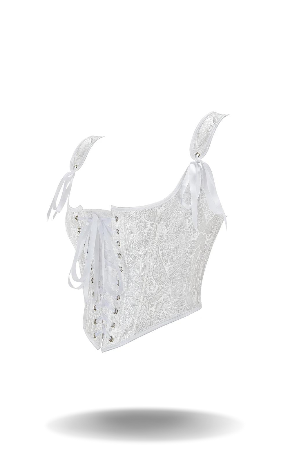 Corset Blanc à Lacets Style Bustier