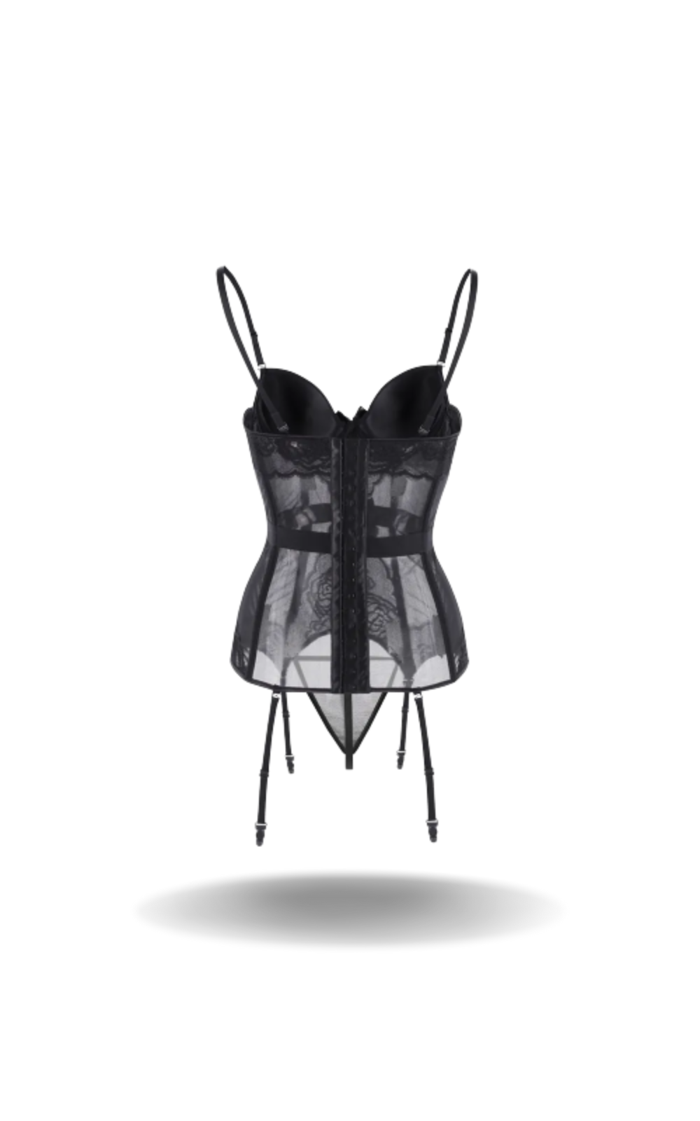 Corset Noir Porte Jarretelle