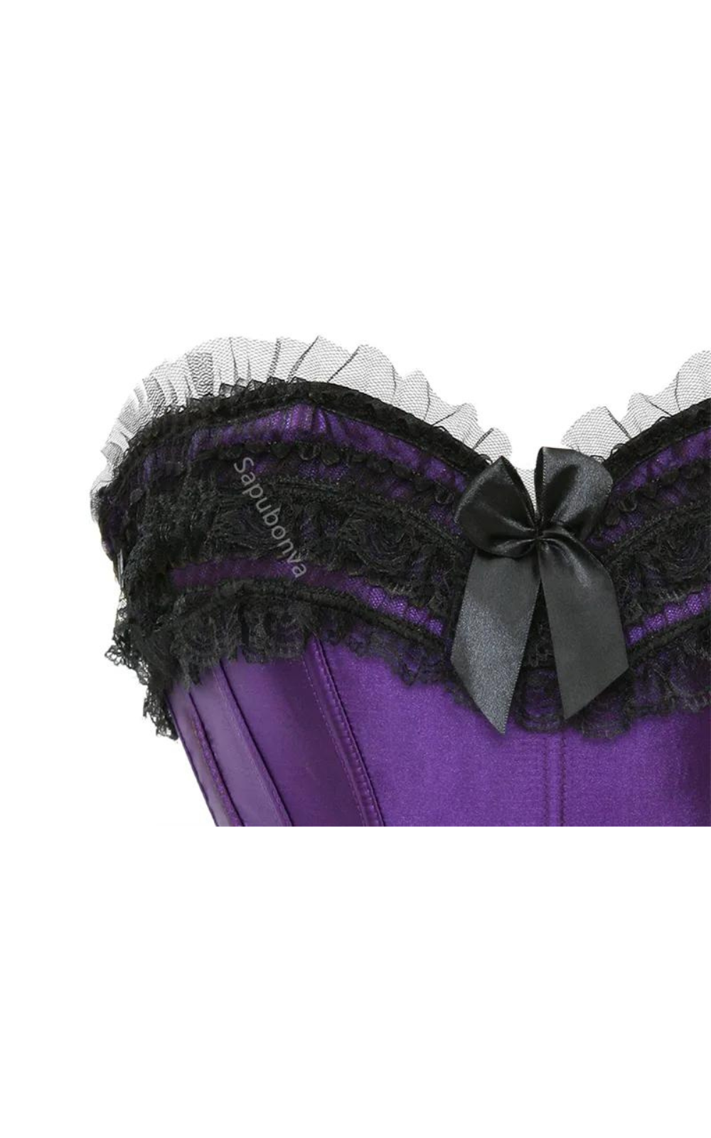 Satin Corset à Nœud Papillon