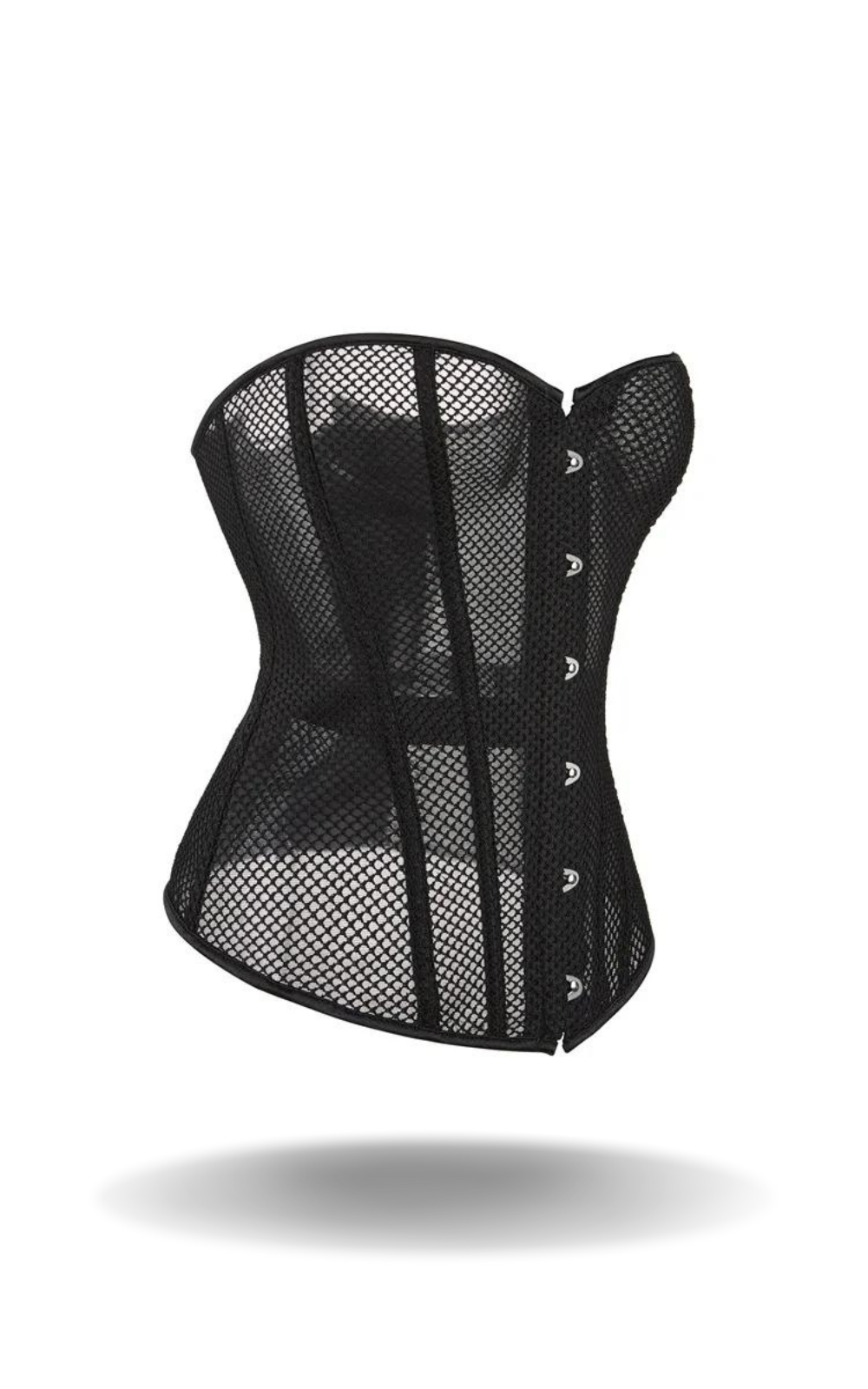 Corset Transparent Noir en Maille