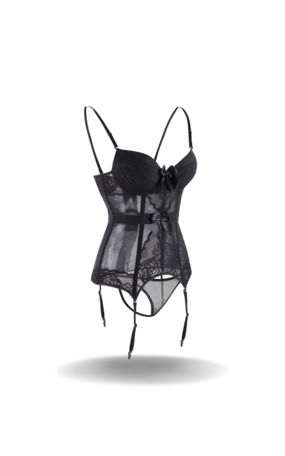 Corset Noir Porte Jarretelle