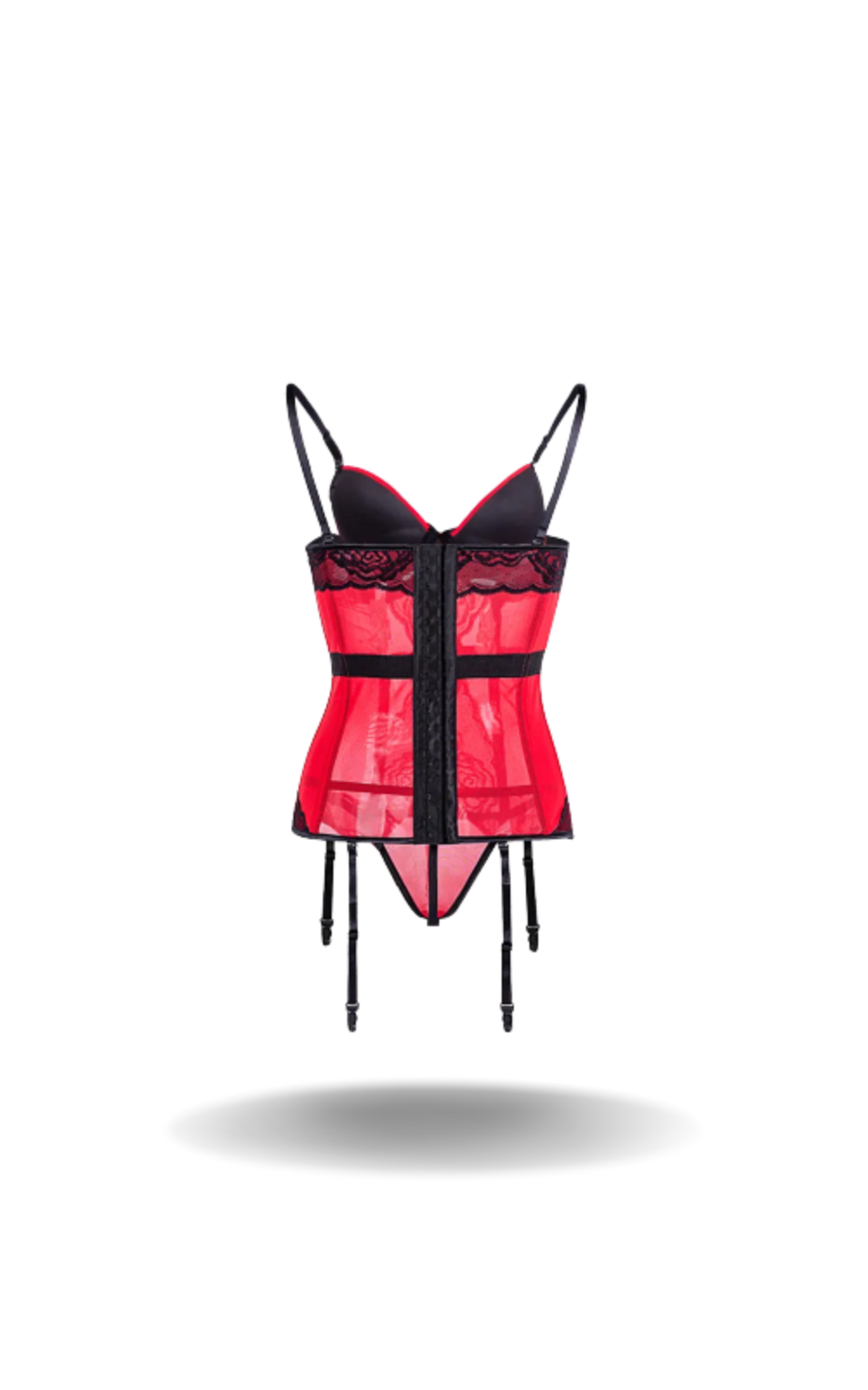 Corset Rouge Porte Jarretelle