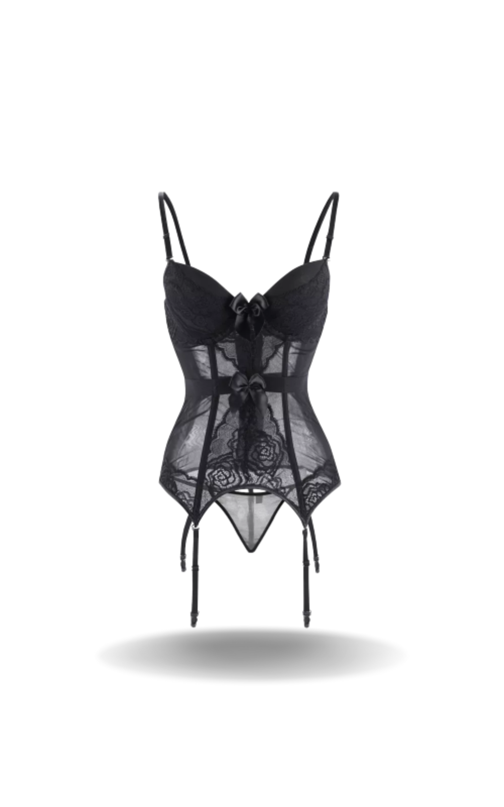 Corset Noir Porte Jarretelle