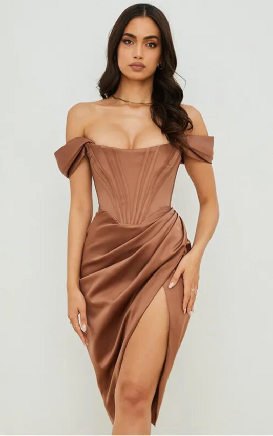 Corset Marron Satin