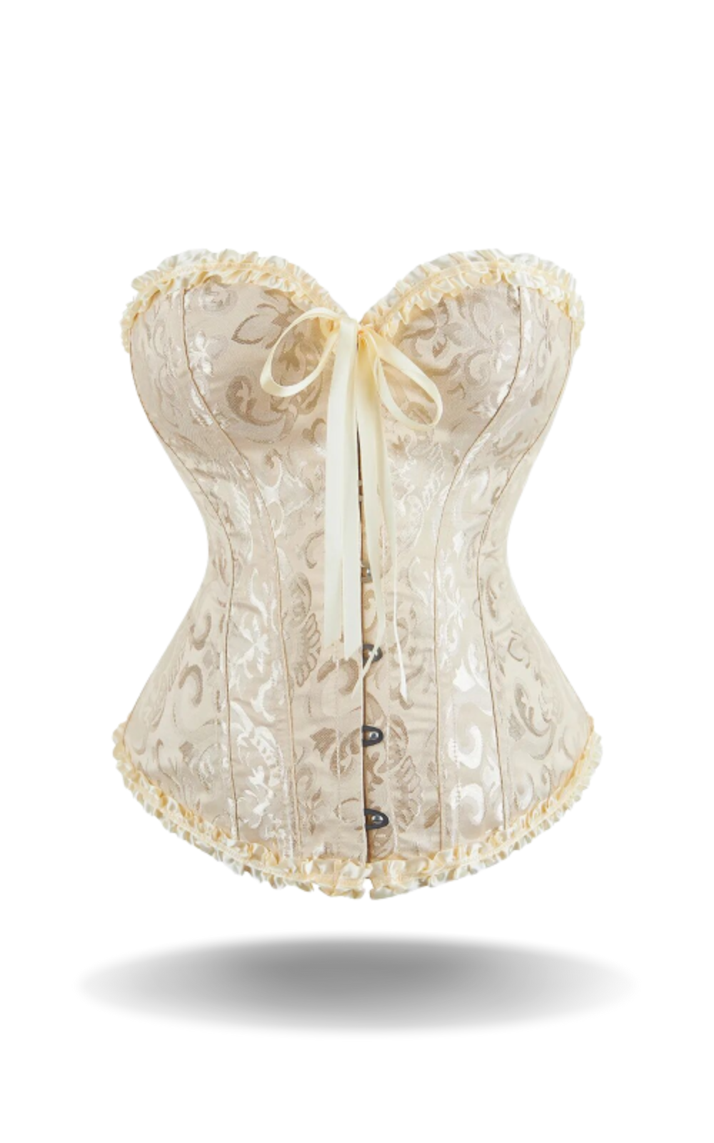 Corset Doré Bustier à Dentelle Florale