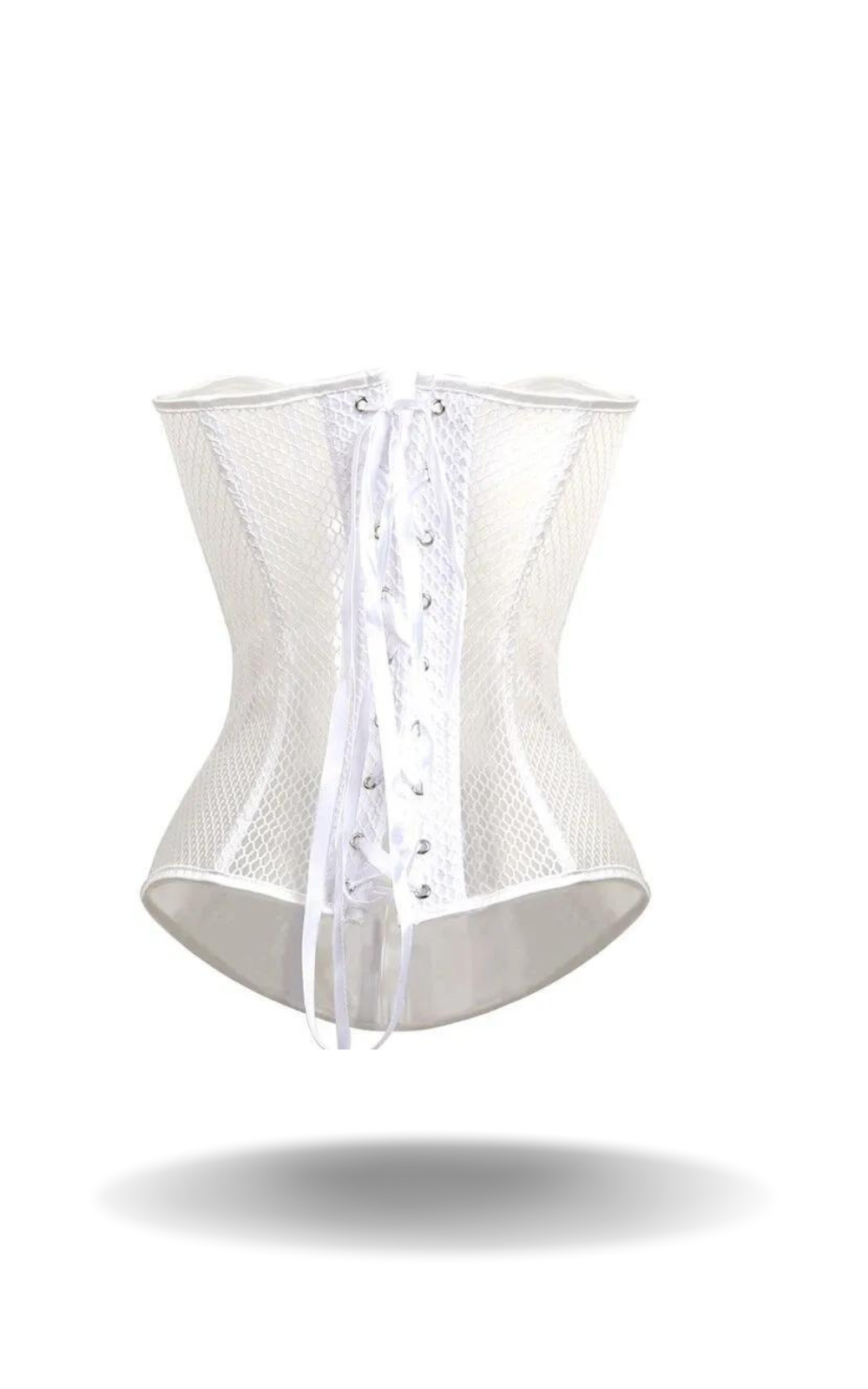 Corset Transparent Blanc à Motif